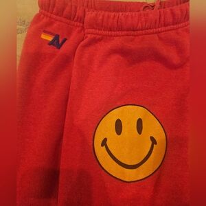 Aviator Nation Red Smiley Track Pants